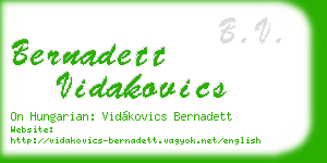 bernadett vidakovics business card
